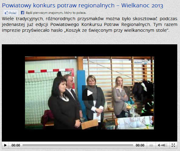 Powiatowy konkurs potraw regionalnych – Wielkanoc 2013 - Myślenice iTV Telewizja Powiatowa